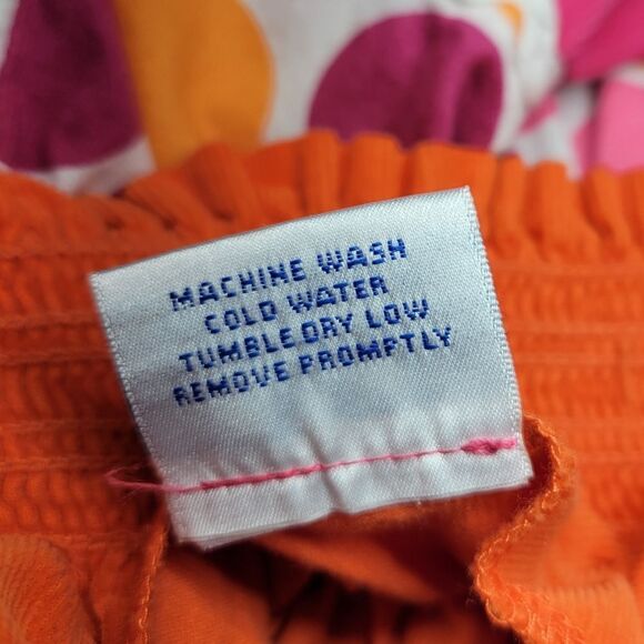 Beaux Et Belles Smocked Lollipop Corduroy Orange Pink Colorful Girls Dress - Picture 7 of 10